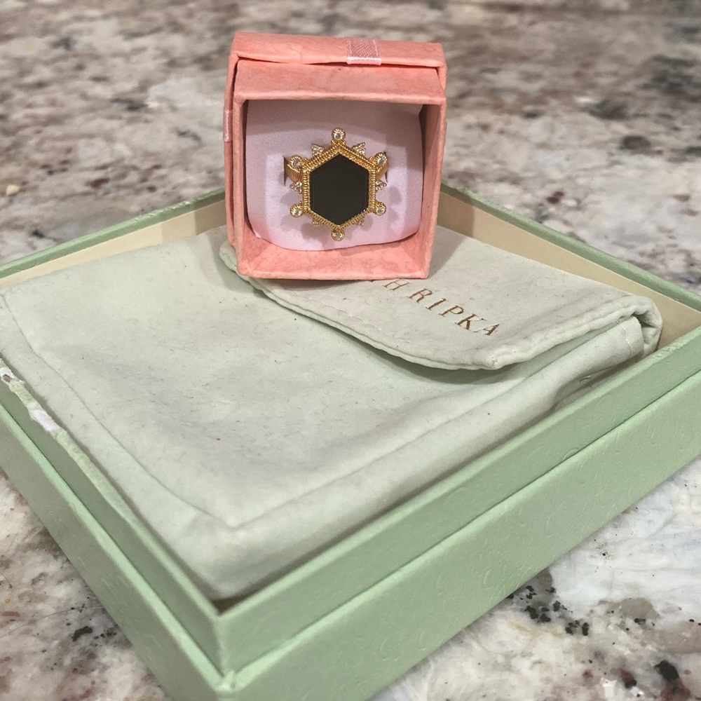 🍃🍃SOLD🍃🍃JUDITH RIPKA 14K GOLD DOM. RING🍃🍃 - Picture 3 of 5